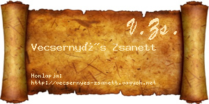 Vecsernyés Zsanett névjegykártya